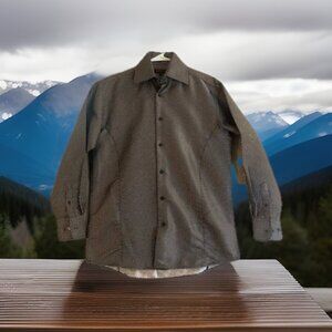 Mens Leonardo Italy Nightclub Dress Shirt Men’s‎ Sz M Metallic Look & Feel Brown